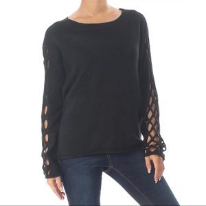 Vince camuto lattice sleeve sweater Clearance